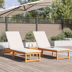 vidaXL Lettino da sole 1-persona 3 pcs Marrone 35 x 35 x 34cm - Vista aggiuntiva 3