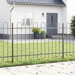 Recinzione da Giardino con Parte Superiore a Ghianda Grigia 1,7x1,2 m in Acciaio Vidaxl