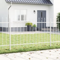 Recinzione da Giardino con Punta a Lancia Bianca 1,7x0,8 m in Acciaio Vidaxl