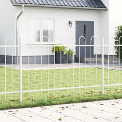 Recinzione da Giardino vidaXL con Parte Superiore Arcuata Bianca 1,7x1,2 m in Acciaio