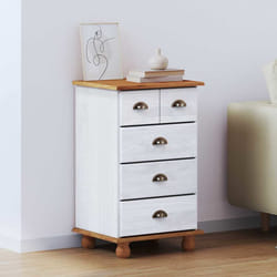 vidaXL Cassettiera con cassetto ASKIM Bianco 45.8 x 40 x 79 cm