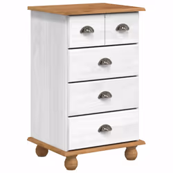 vidaXL Cassettiera con cassetto ASKIM Bianco 45.8 x 40 x 79 cm - Vista aggiuntiva 2