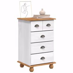 vidaXL Cassettiera con cassetto ASKIM Bianco 45.8 x 40 x 79 cm - Vista aggiuntiva 3