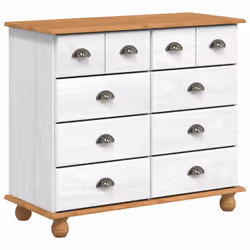 vidaXL Cassettiera ASKIM Bianco 91 x 40 x 79 cm Legno massello di pino - Vista aggiuntiva 2