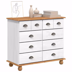vidaXL Cassettiera ASKIM Bianco 91 x 40 x 79 cm Legno massello di pino - Vista aggiuntiva 3