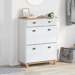 vidaXL Mobile per scarpe con cassetto ASKIM Bianco 85 x 35 x 108 cm
