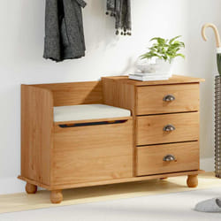 vidaXL Panca contenitore per ingresso ASKIM Marrone 100 x 39 x 62 cm