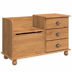 vidaXL Panca contenitore per ingresso ASKIM Marrone 100 x 39 x 62 cm - Vista aggiuntiva 2