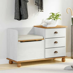 vidaXL Panca contenitore per ingresso ASKIM Bianco 100 x 39 x 62 cm