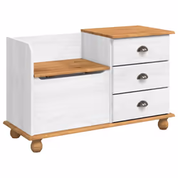 vidaXL Panca contenitore per ingresso ASKIM Bianco 100 x 39 x 62 cm - Vista aggiuntiva 2