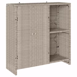 vidaXL Armadio con porta Grigio chiaro 100 x 36 x 102 cm Rattan - Vista aggiuntiva 2