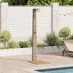 Vidaxl - Doccia da Giardino Beige 60x80x214 cm Poly Rattan