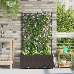 vidaXL Fioriera da Giardino con Griglia 2 pz Marrone 80x40x143 cm