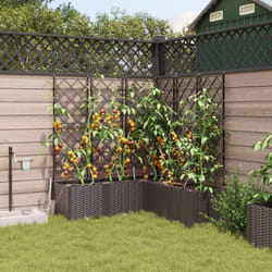 vidaXL Vasi da Giardino con Sistema di Irrigazione 5 pezzi Marrone