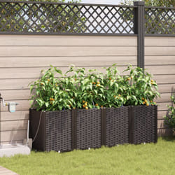 Vidaxl - Fioriere da Giardino con Sistema di Irrigazione 4 pz Marrone