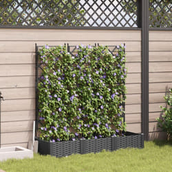 Vidaxl - Fioriera con trellis 3 pcs Nera 120x40x125.5 cm