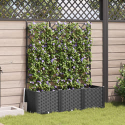 Vidaxl - Fioriera da Giardino con Trellis 3 pz Nera 120x40x143 cm