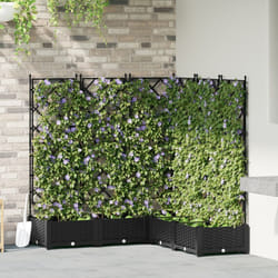 vidaXL Fioriera da Giardino con Trellis 5 pcs Nera 120x120x125.5 cm