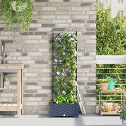 vidaXL Fioriera da Giardino con Trellis Grigia 40x40x125.5 cm