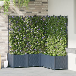 Vidaxl - Vaso da Giardino con Traliccio 5 pz Grigio 120x120x143 cm