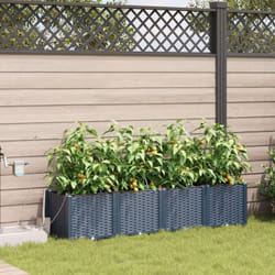 Vidaxl - Fioriere da giardino con sistema di irrigazione 4 pezzi Grigio
