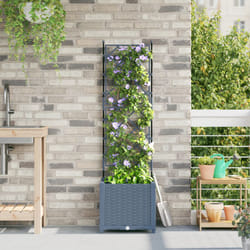 Vidaxl - Fioriera da giardino con traliccio grigio chiaro 40x40x143 cm