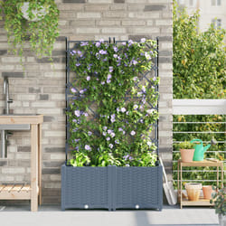 Vidaxl - Fioriera da Giardino con Graticcio 2 pz Grigio Chiaro 80x40x143 cm