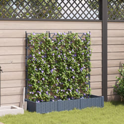 Vidaxl - Fioriera da giardino con traliccio 3 pezzi Grigio chiaro 120x40x125.5 cm