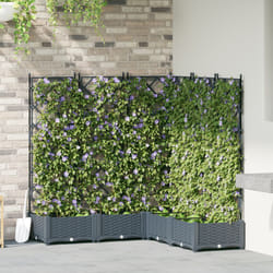 Vidaxl - Vaso da Giardino con Trellis 5 pz Grigio Chiaro 120x120x125.5 cm