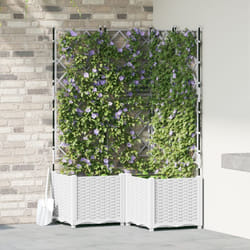 Vidaxl - Fioriera da giardino con traliccio 3 pz Bianca 80x80x143 cm