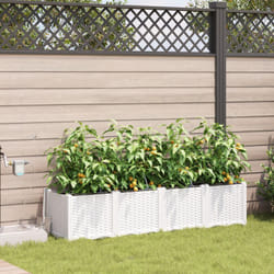 Vidaxl - Vasi da Giardino con Sistema di Irrigazione 4 pz Bianco