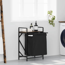 Vidaxl - Cesto per la Biancheria 1 Scomparto con Ripiano Rovere Fumo