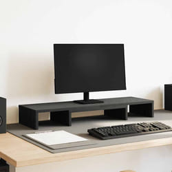 Vidaxl - Supporto per Monitor Regolabile Rovere Nero 80x24x10,5 cm