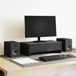 Supporto Monitor con Cassetti Rovere Nero 50x27x15cm Truciolato Vidaxl