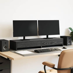 Vidaxl - Supporto Monitor con Cassetti Rovere Nero 100x27x15 cm