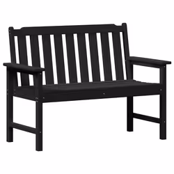 vidaXL Panchina da giardino con cuscino Nero 120 x 59 x 88cm HDPE - Vista aggiuntiva 2