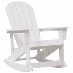 vidaXL Poltrona a dondolo Adirondack Bianco 73.5 x 92 x 90cm HDPE - Vista aggiuntiva 2