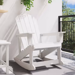 vidaXL Poltrona a dondolo Adirondack Bianco 73.5 x 92 x 90cm HDPE - Vista aggiuntiva 3