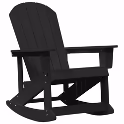 vidaXL Poltrona a dondolo Adirondack Nero 73.5 x 92 x 90cm HDPE - Vista aggiuntiva 2