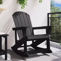 vidaXL Poltrona a dondolo Adirondack Nero 73.5 x 92 x 90cm HDPE - Vista aggiuntiva 3