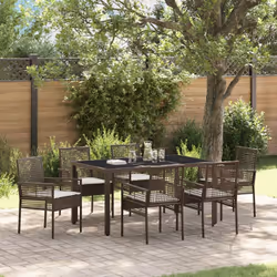 Questo set da tavolo da pranzo giardino rettangolare moderno è l'ideale per pasti all'aperto e incontri, mescolando stile e p ...