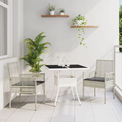 Set da Pranzo da Giardino 3 Pezzi Grigio Chiaro in Poly Rattan - Vidaxl