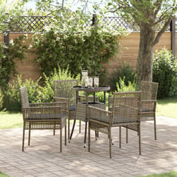 vidaXL Set da Pranzo da Giardino 5 Pezzi Grigio Polyrattan