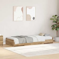vidaXL Struttura letto con contenitore Rovere artigianale 90 x 200 cm