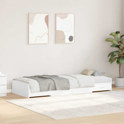 vidaXL Struttura letto con contenitore con testiera Bianco 80 x 200 cm