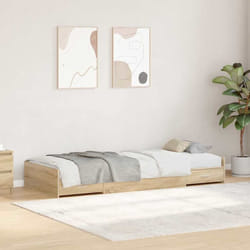 vidaXL Struttura letto con contenitore Rovere Sonoma 80 x 200 cm