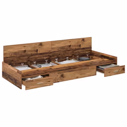 vidaXL Struttura letto con contenitore Legno vecchio 80 x 200 cm - Vista aggiuntiva 3