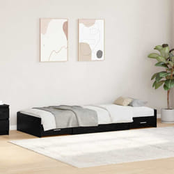 vidaXL Struttura letto con contenitore Rovere Nero 80 x 200 cm