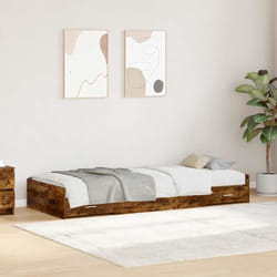 vidaXL Struttura letto con contenitore Rovere fumé 80 x 200 cm