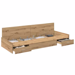 vidaXL Struttura letto con contenitore Rovere artigianale 80 x 200 cm - Vista aggiuntiva 3